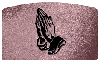 DACRO-516-BK-SH-OR Black Praying Hands Shimmer Orchid